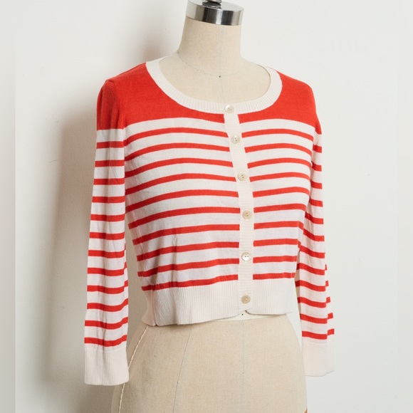 Three-Quarter Sleeve Open-Front Cropped Cardigan 100% Cashmere[NEW] - Picture 3 of 6